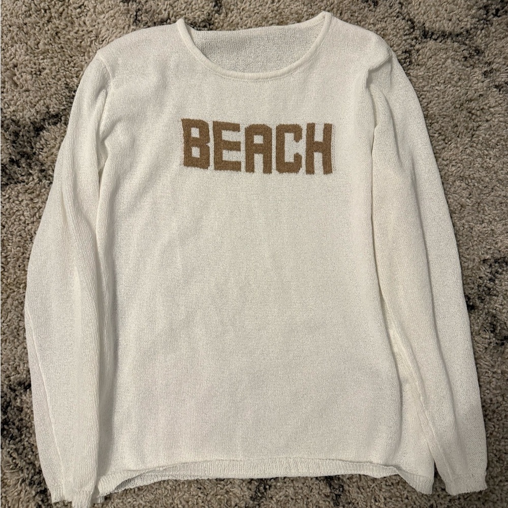 NWOT White Beach Sweater